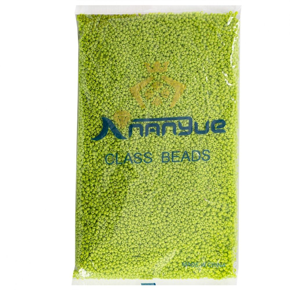 Бисер Alingar размер №12 вес 450 гр., салатовый глянец, непрозрачный, пакет Бисер Alingar размер №12 вес 450 гр., салатовый глянец, непрозрачный, пакет