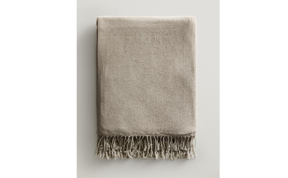 Zara Home плед из полиэстера, коричневый, 140x190 см · 2361/004