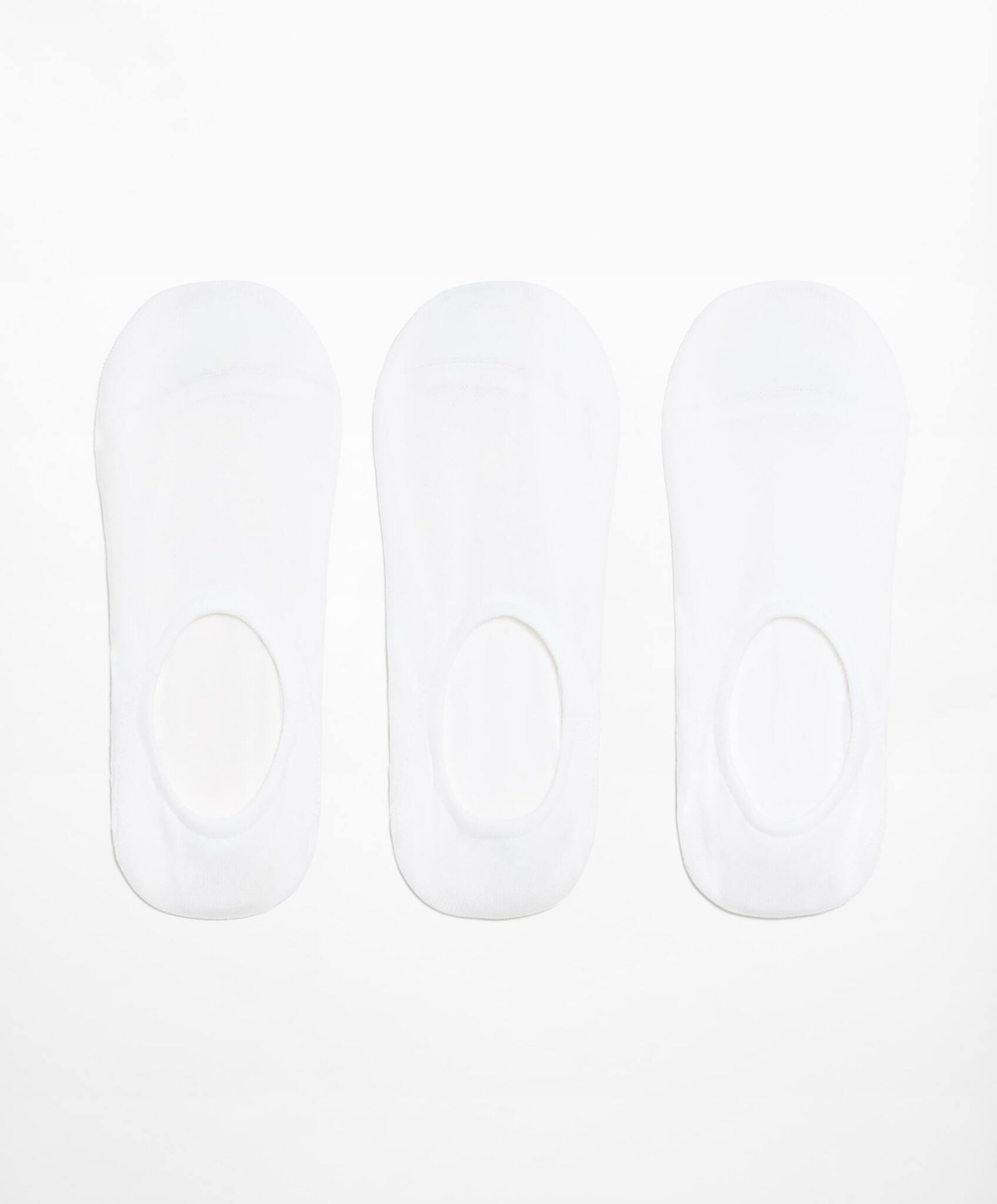 OYSHO Три пары спортивных носков-следков из смесового полиамида, белый