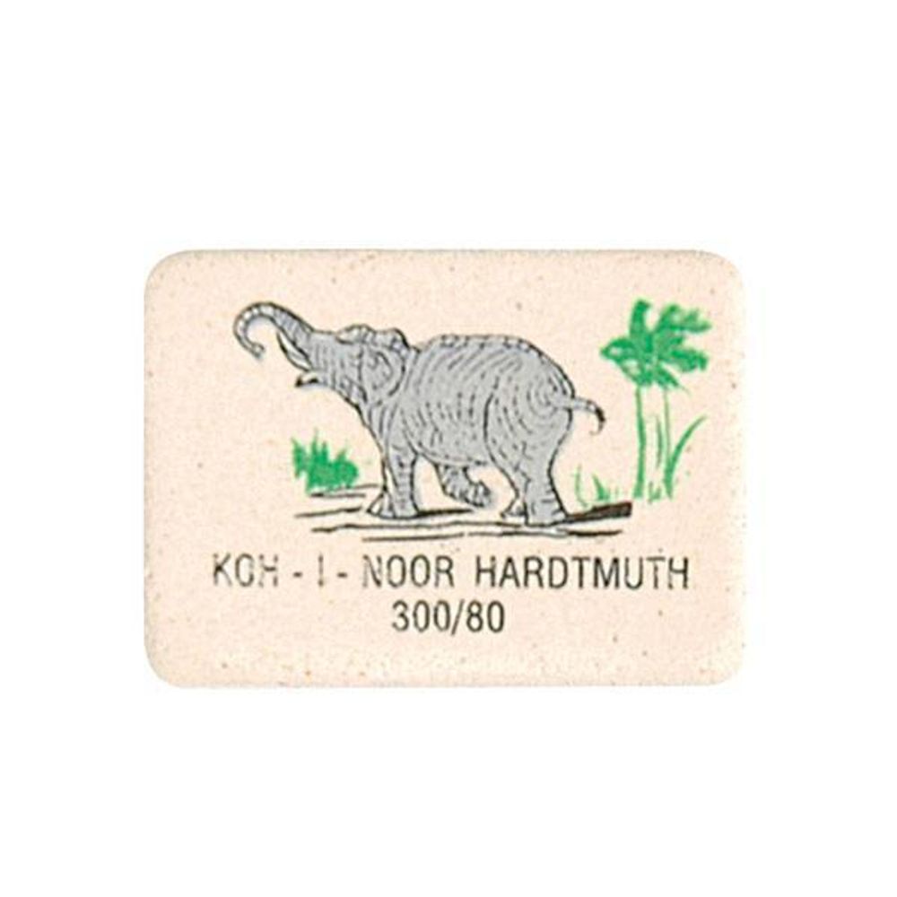 Ластик KOH-I-NOOR ELEPHANT 300/80 каучук 25х20х6 мм белый прямоуг.