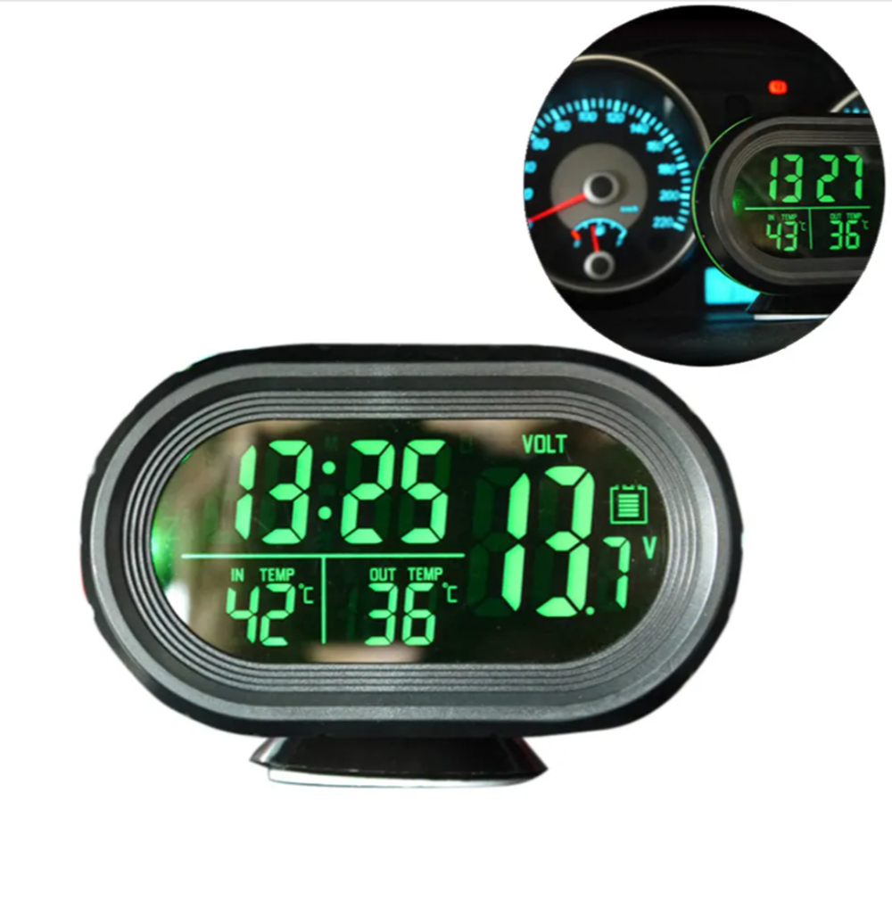 Авто часы VST 7009-V Green&Red Монохром