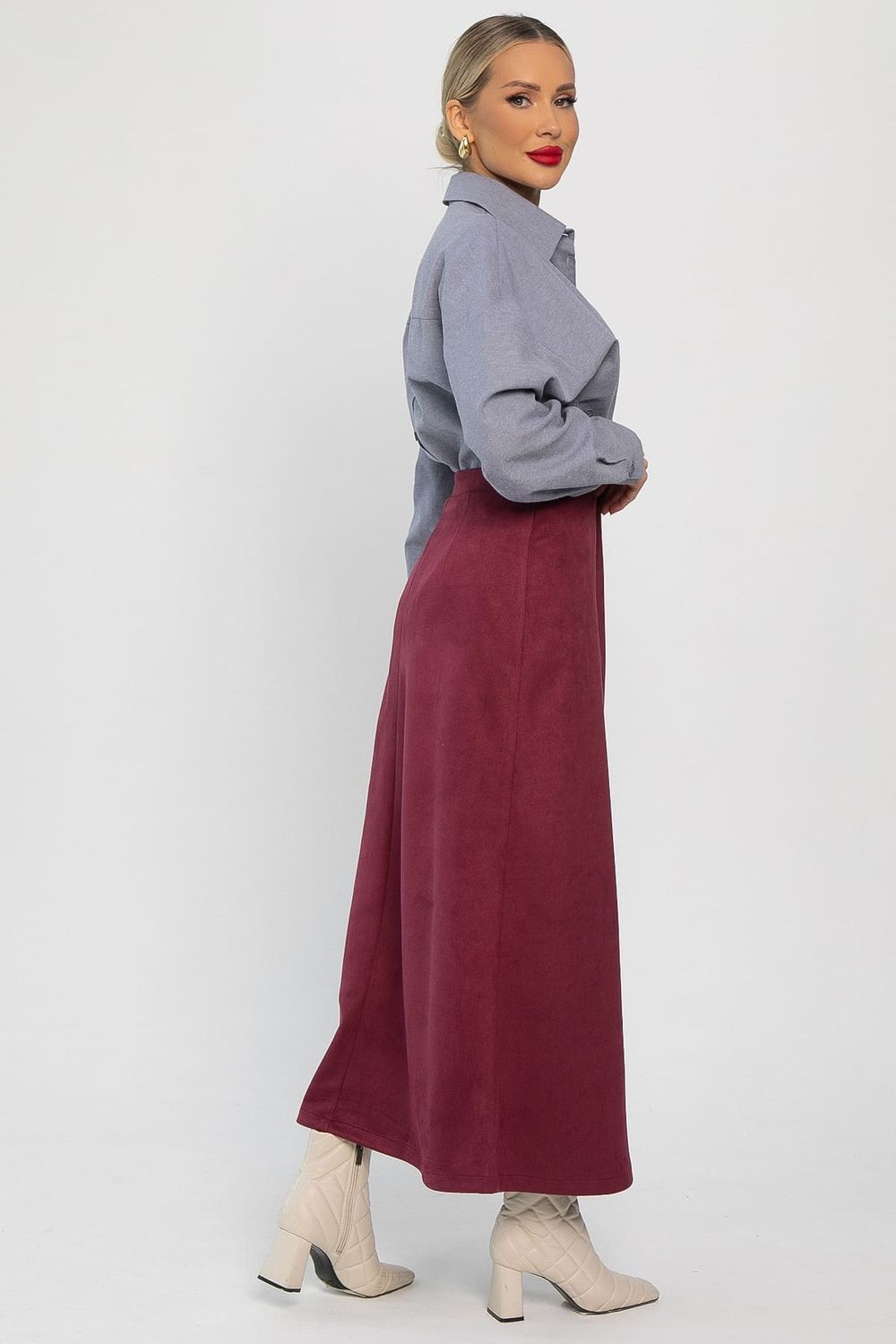 Юбка макси Алана (бордовая) Ю14254-6М LT Collection
