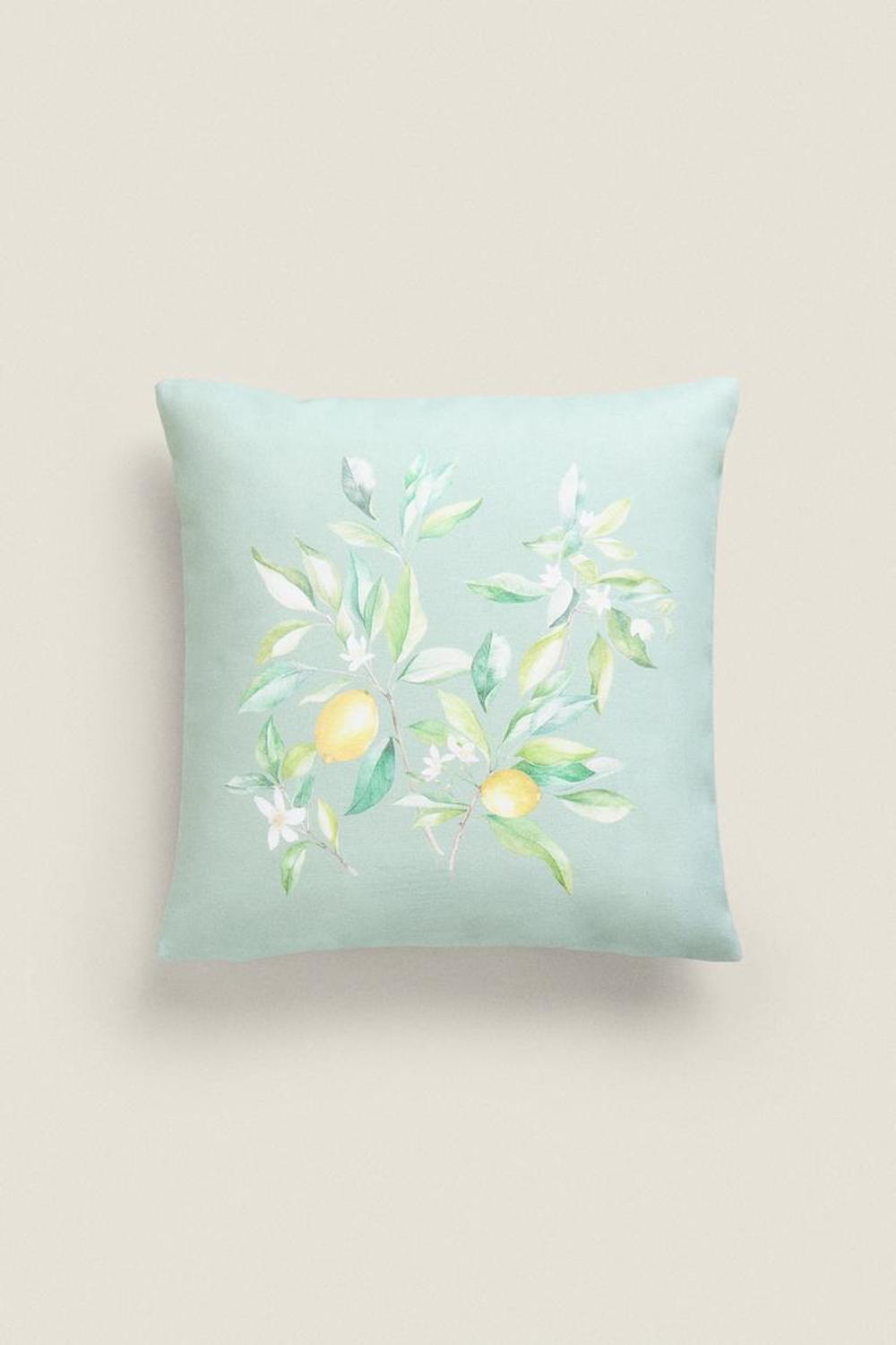 ZARA HOME ЧЕХОЛ ДЛЯ ДЕКОРАТИВНОЙ ПОДУШКИ С ПРИНТОМ «ЛИМОНЫ», ЗЕЛЕНЫЙ