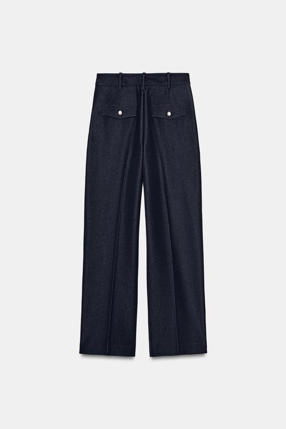 ZARA ПРЯМЫЕ БРЮКИ С ДЕКОРАТИВНОЙ СТРОЧКОЙ, ИНДИГО