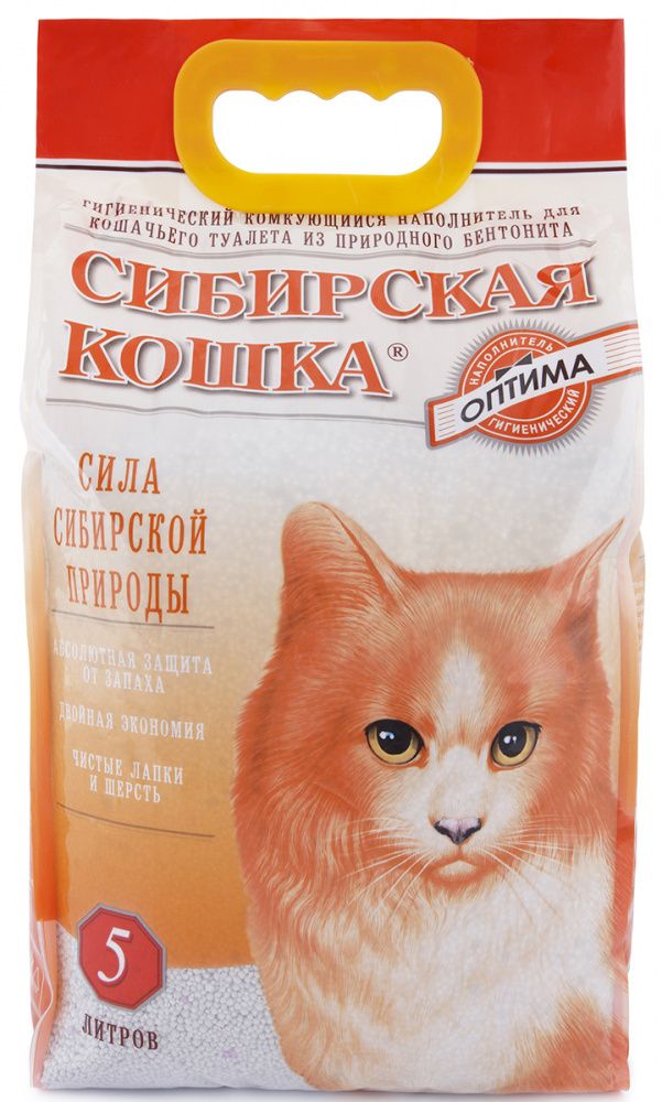 Сибирская кошка Наполнитель ОПТИМА комкующийся (5 л)