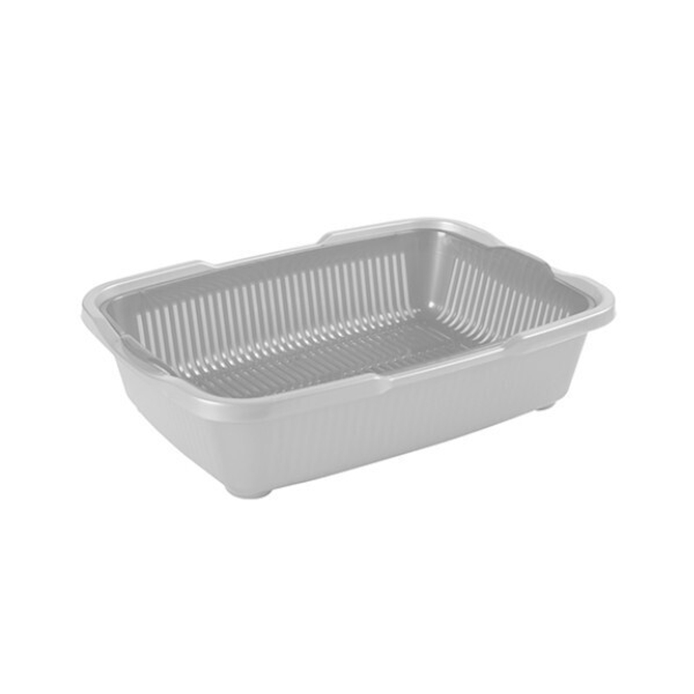 Туалет для котят с сеткой светло-серый