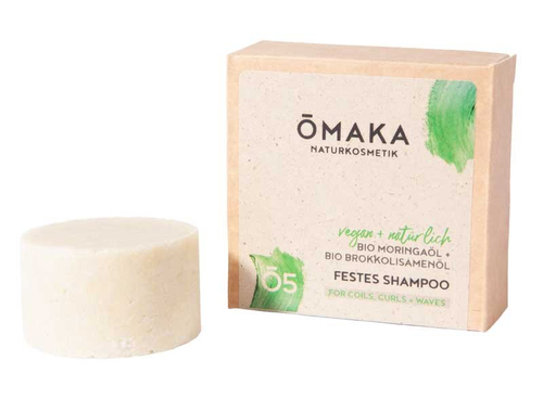 Твердый шампунь OMAKA с маслом моринги и маслом семян брокколи., 55 гр