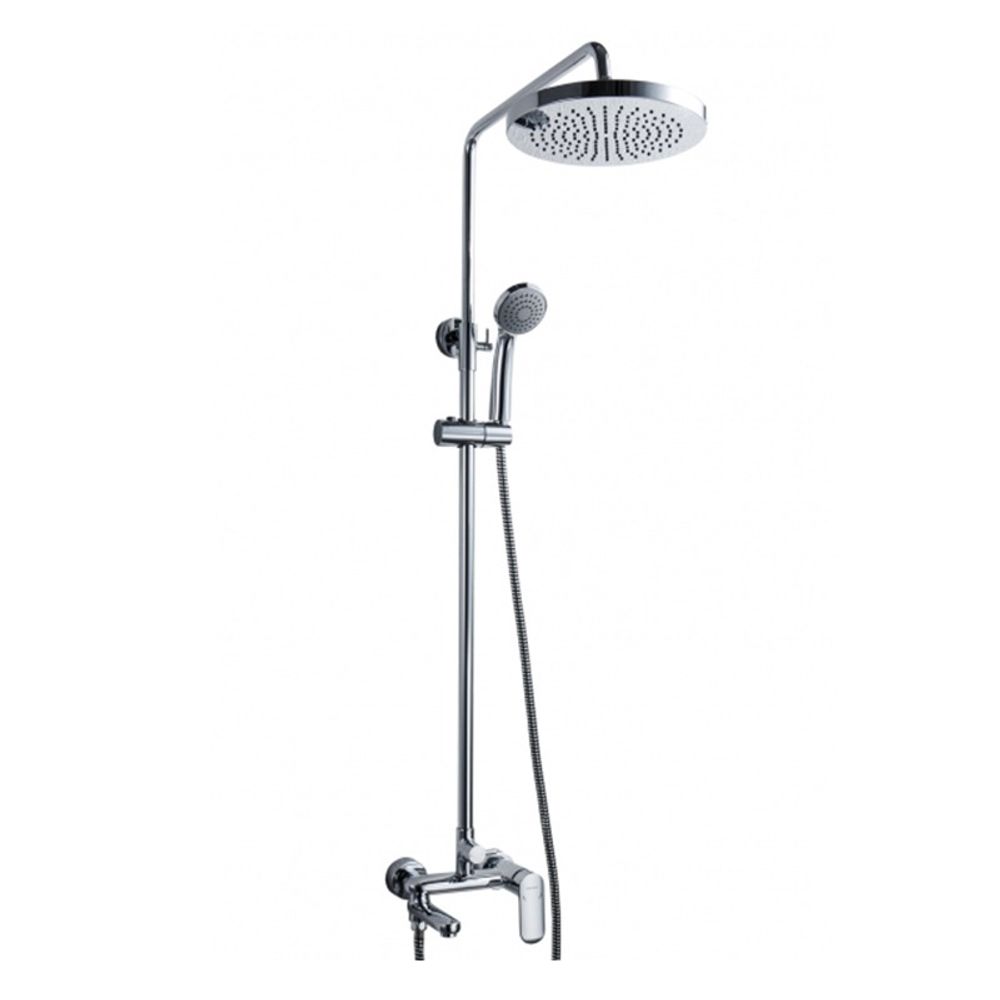 F6125183CP-A2-RUS OPAL R Душевая колонна со смесителем для ванны/душа (круглая лейка черная) (к/к 4)