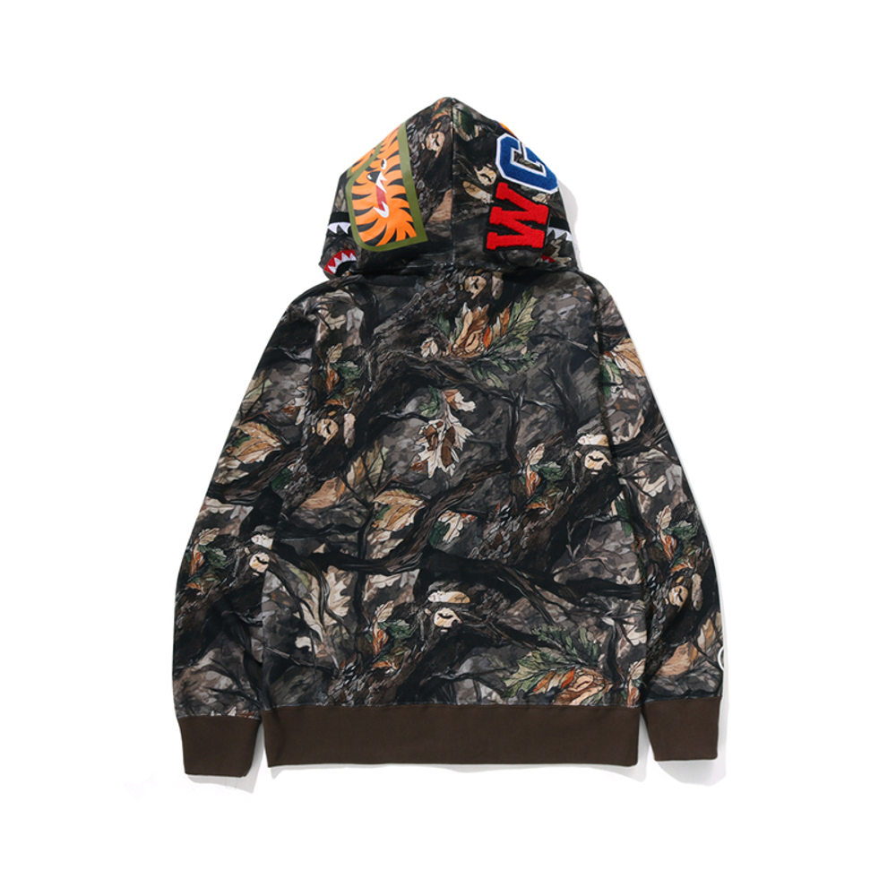 A Bathing Ape Bathing Ape Tree Edge Camo Shark Zip Up Худи
