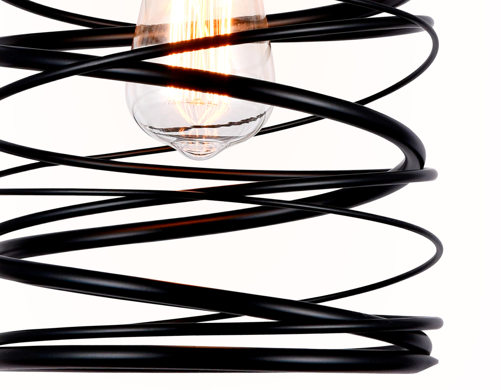 Подвесной светильник TR8401 BK черный E27 max 60W D190*1000