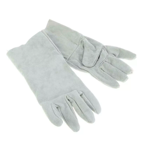 Краги спилковые серые W-004