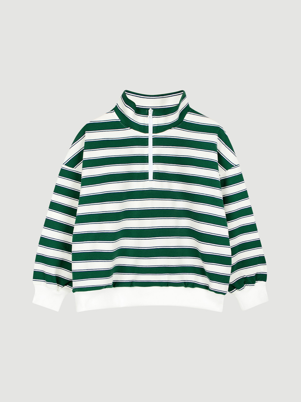 Лонгслив на молнии Mjölk Green Stripes