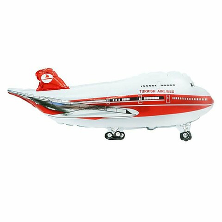 К 38 Пассажирский самолет белый / Passenger aircraft white / 1 шт. / Фольгированный шар. Г117