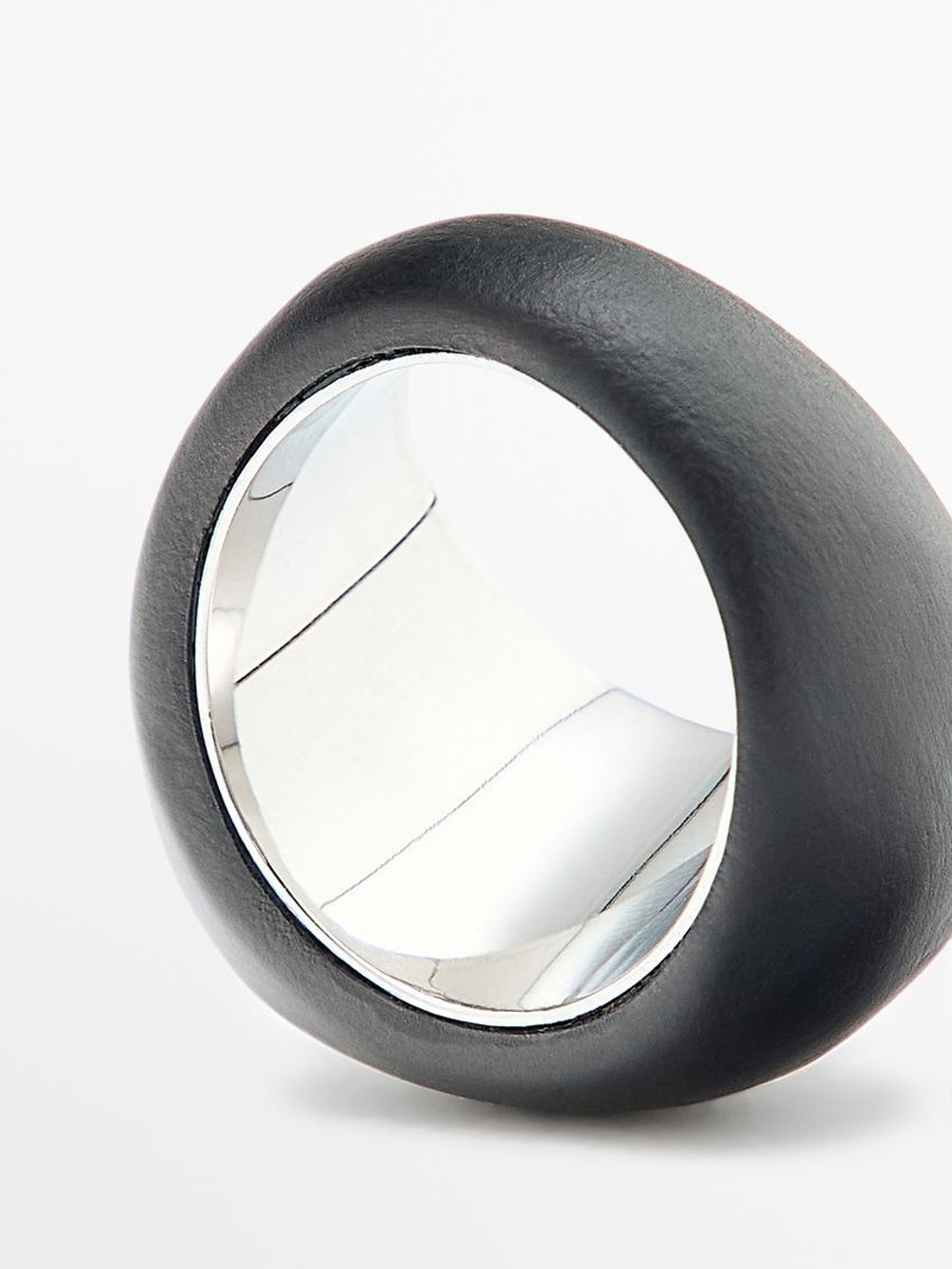 Massimo Dutti Деревянное кольцо, черный