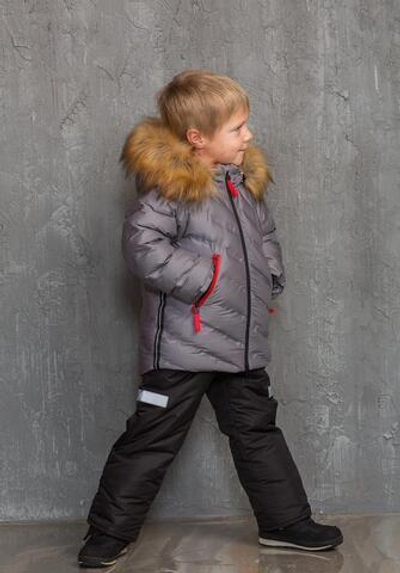 Комплект Айсберг р-р 122 серый/черный иск.мех