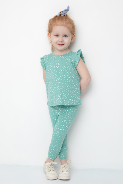 КР 4321/мятный зеленый,крапинки к361 бриджи для девочки
