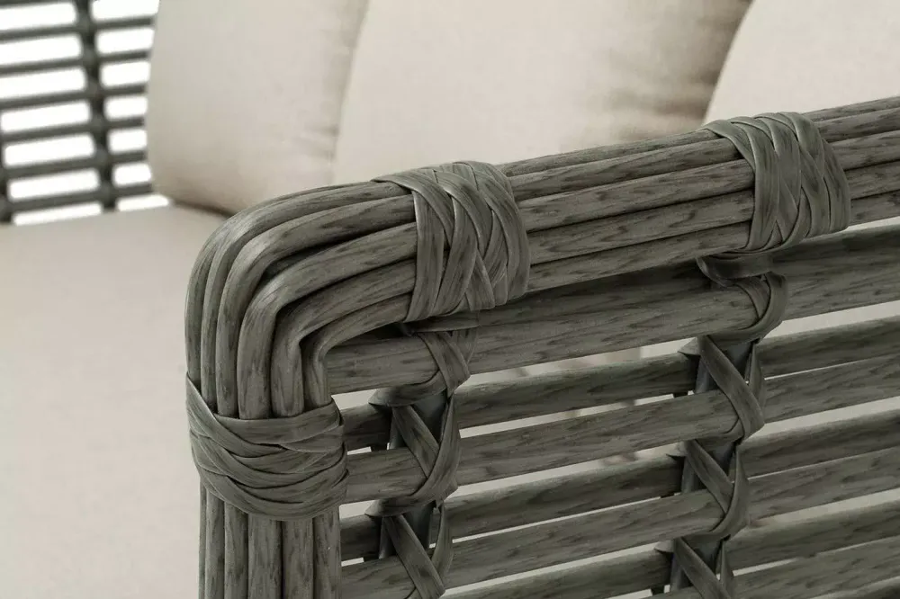 "Валенсия" диван из искусственного ротанга трехместный, цвет серый