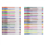 Набор гелевых ручек Alingar, 36 цветов, 1,0мм, 18шт с блест., 6шт пастел., 6шт флуор., 6шт метал., прозрачный, круглый пластиковый корпус, ПВХ чехол