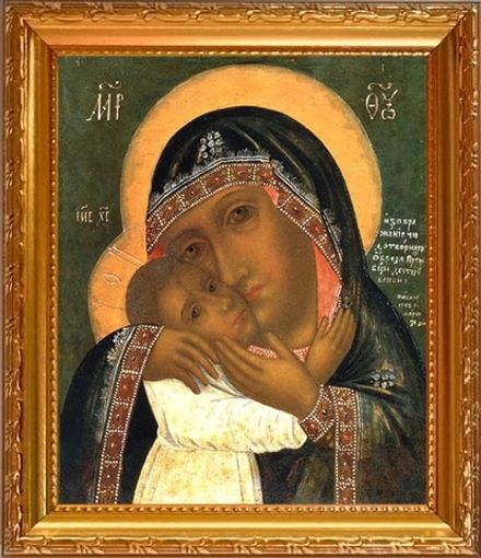 Девпетерувская икона Божьей Матери. Копия старинной иконы на холсте.