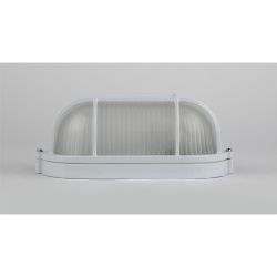 Светильник ЭРА НБП 04-60-002 Акватермо алюминий/стекло решетка IP54 E27 max 60Вт 212х105 овал белый