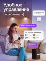 Умный двухклавишный выключатель "Алиса", с Wi-Fi и подсветкой, встраиваемый, белый