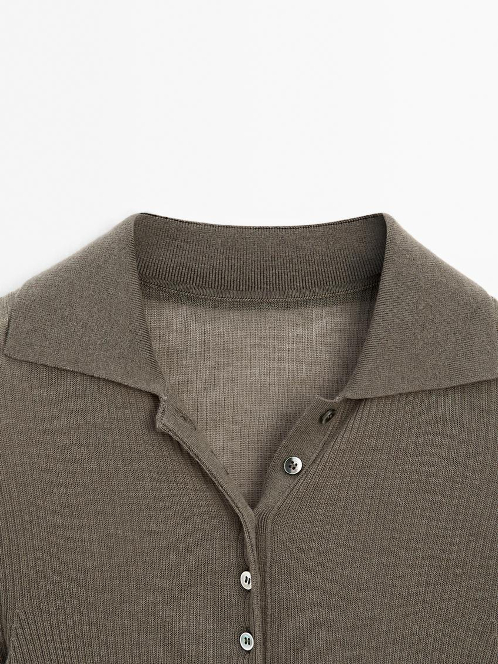 Massimo Dutti Трикотажный боди - STUDIO, зеленоватый