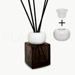 Комплект: Флакон для диффузора 50 мл коричневый куб с белой крышкой Эллипс