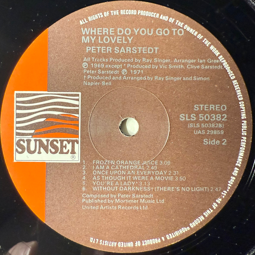 Peter Sarstedt ‎– Where Do You Go To My Lovely (Англия 1976г.)