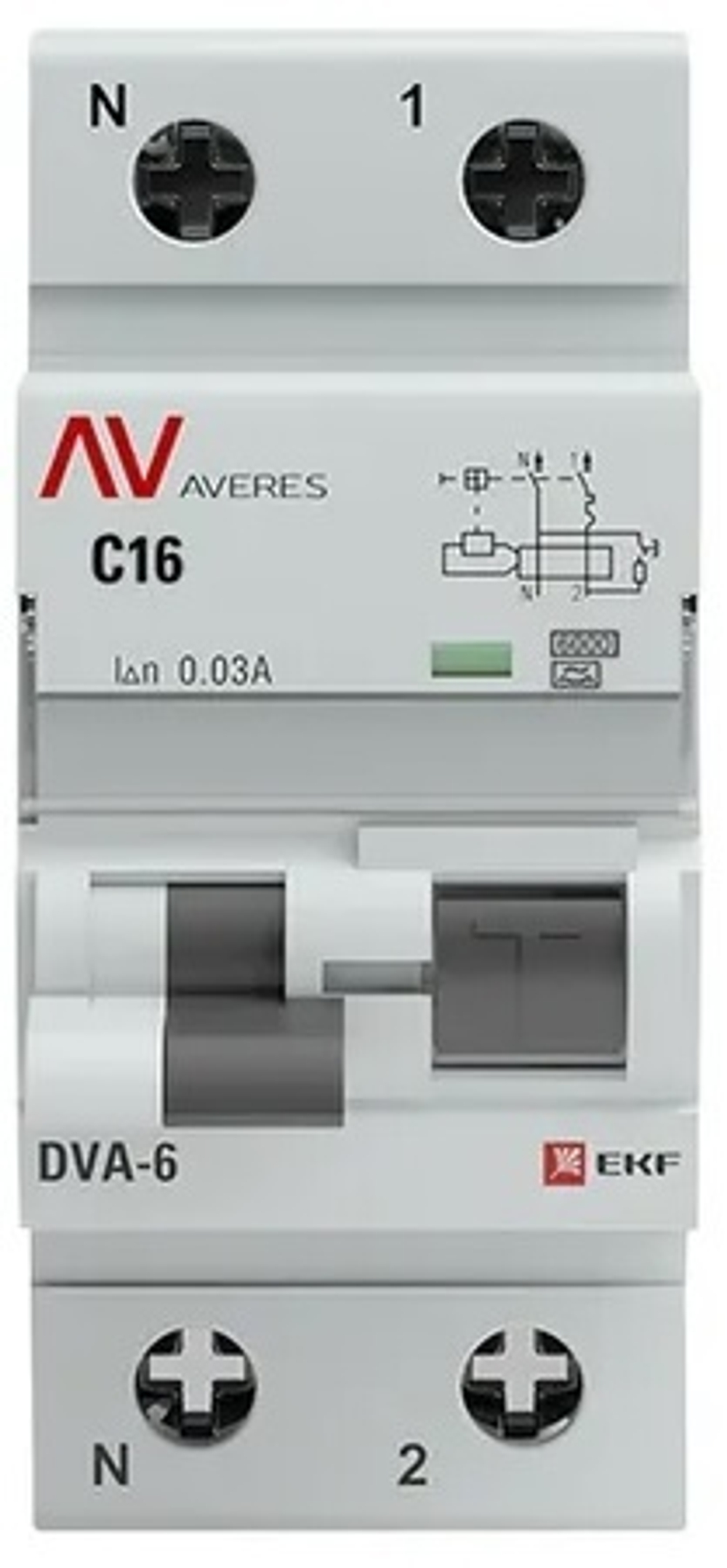 Автомат дифференциальный EKF rcbo6-1pn-16C-30-a-av