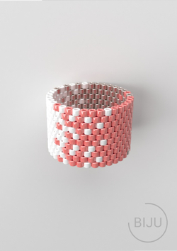 Схема кольца из бисера, узор PEYOTE, мозаичное плетение, четный счет, узор пейот из Miyuki Delica 11/0, файл PDF, RING_10