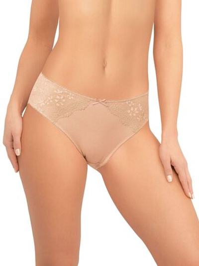 Трусики-слипы с кружевными вставками на передней детали (Размер: L) (Цвет: белый)