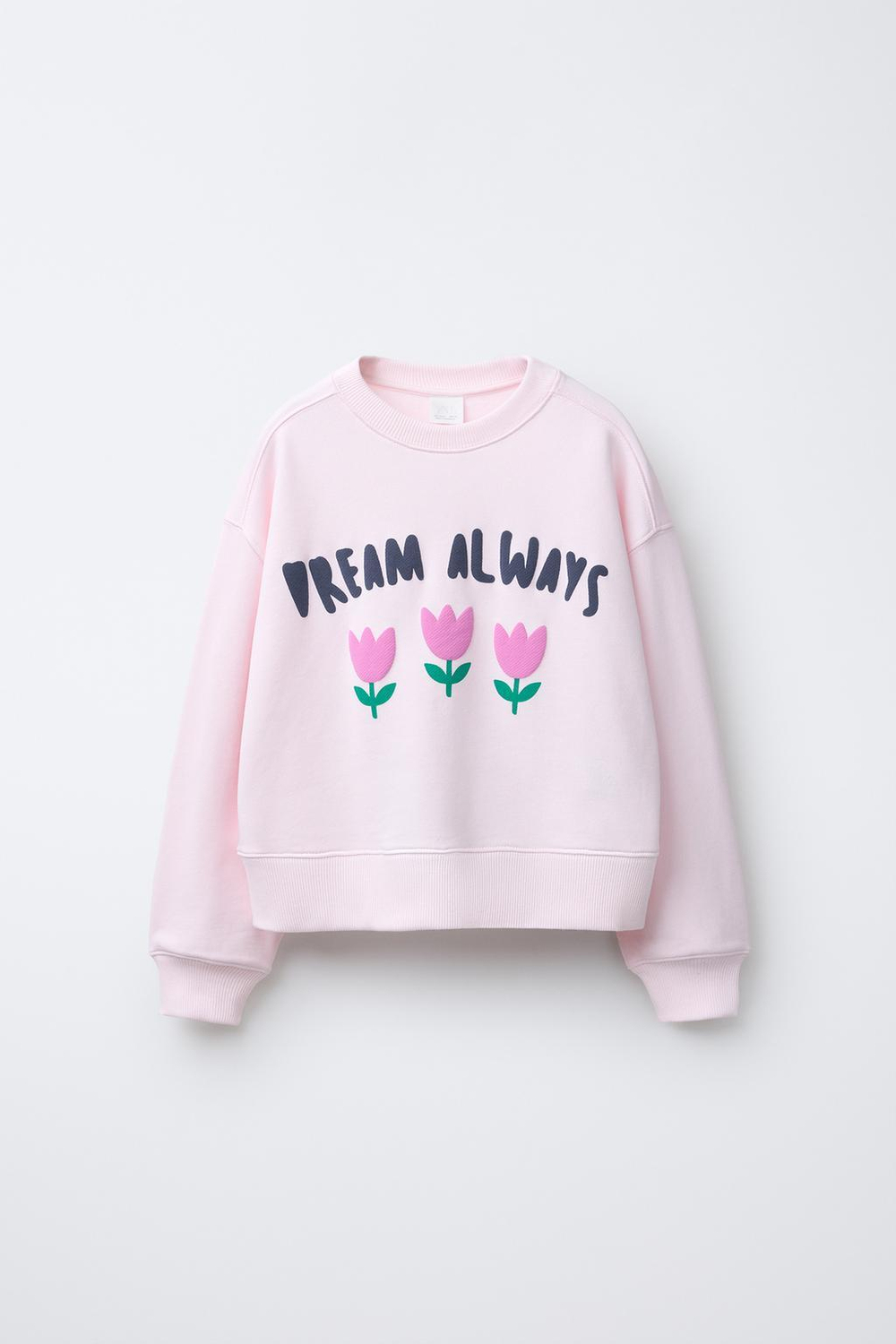 ZARA ТОЛСТОВКА С ПРИНТОМ, РОЗОВЫЙ