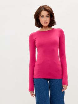 Лонгслив из вискозы в цвете фуксия