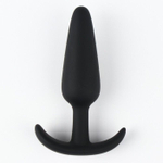 Черная силиконовая анальная пробка без вибрации - 8,5 см. (Цвет: черный)