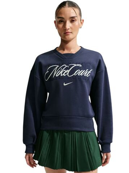 Женская теннисная куртка Nike Court Collection Crew-Neck - midnight navy/sail