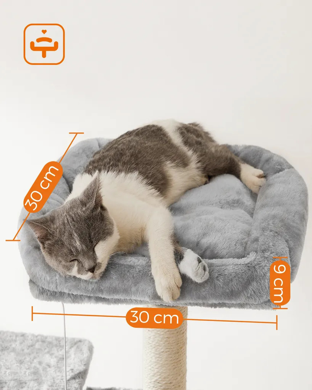 Домик для кошки с когтеточкой и лежанкой XXL, 50 x 50 x 164 см