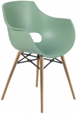 Кресло пластиковое Papatya Opal Wox Pro Beech, натуральный, зеленый