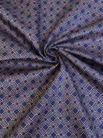 Коттон сорочка принт абстракция, синий/беж NB#40