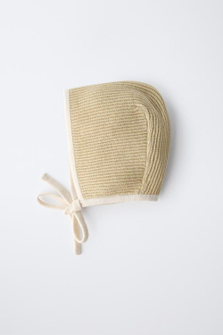 ZARA ЧЕПЧИК С КОНТРАСТНОЙ ОТДЕЛКОЙ, СВЕТЛО-ОЛИВКОВЫЙ