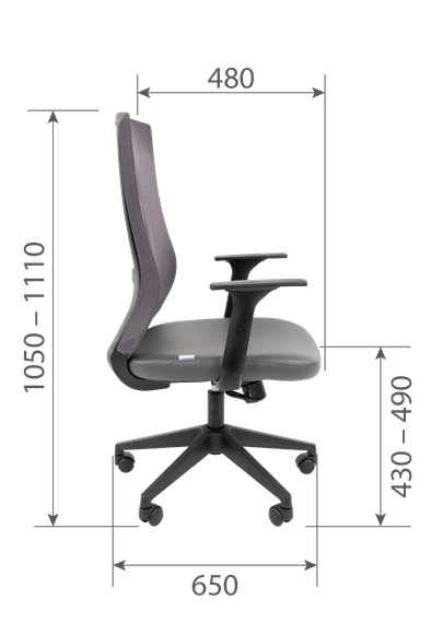 Офисное кресло Chairman 500LT Россия экокожа серый/TW-04 серый Б/П