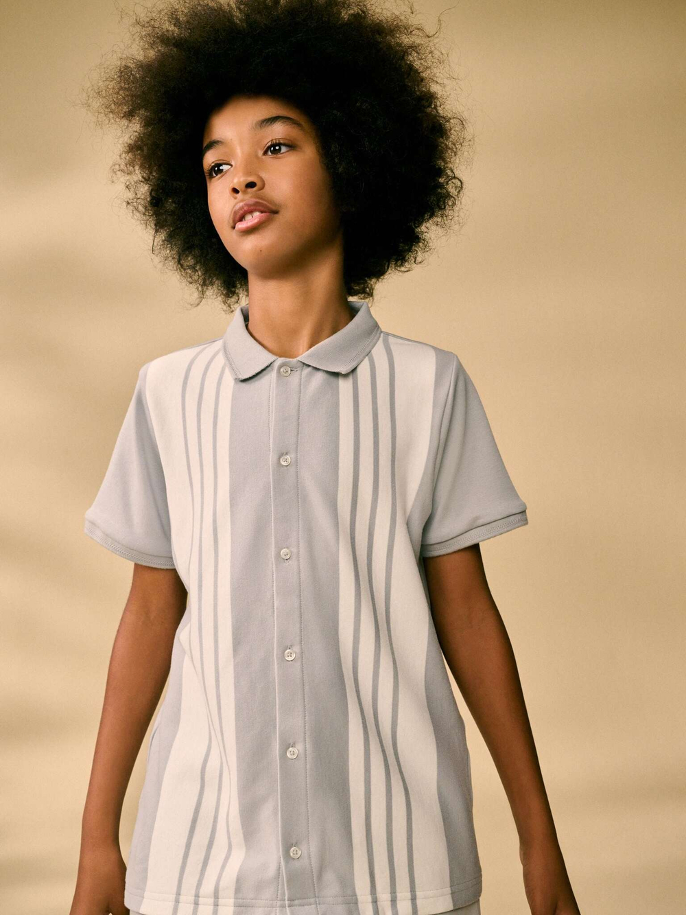 Рубашка трикотажная с коротким рукавом для мальчика Next E45-620, Серый, Белый