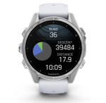 Умные часы Garmin Fenix 8, 43 мм, AMOLED, Silver with White Stone silicone band
