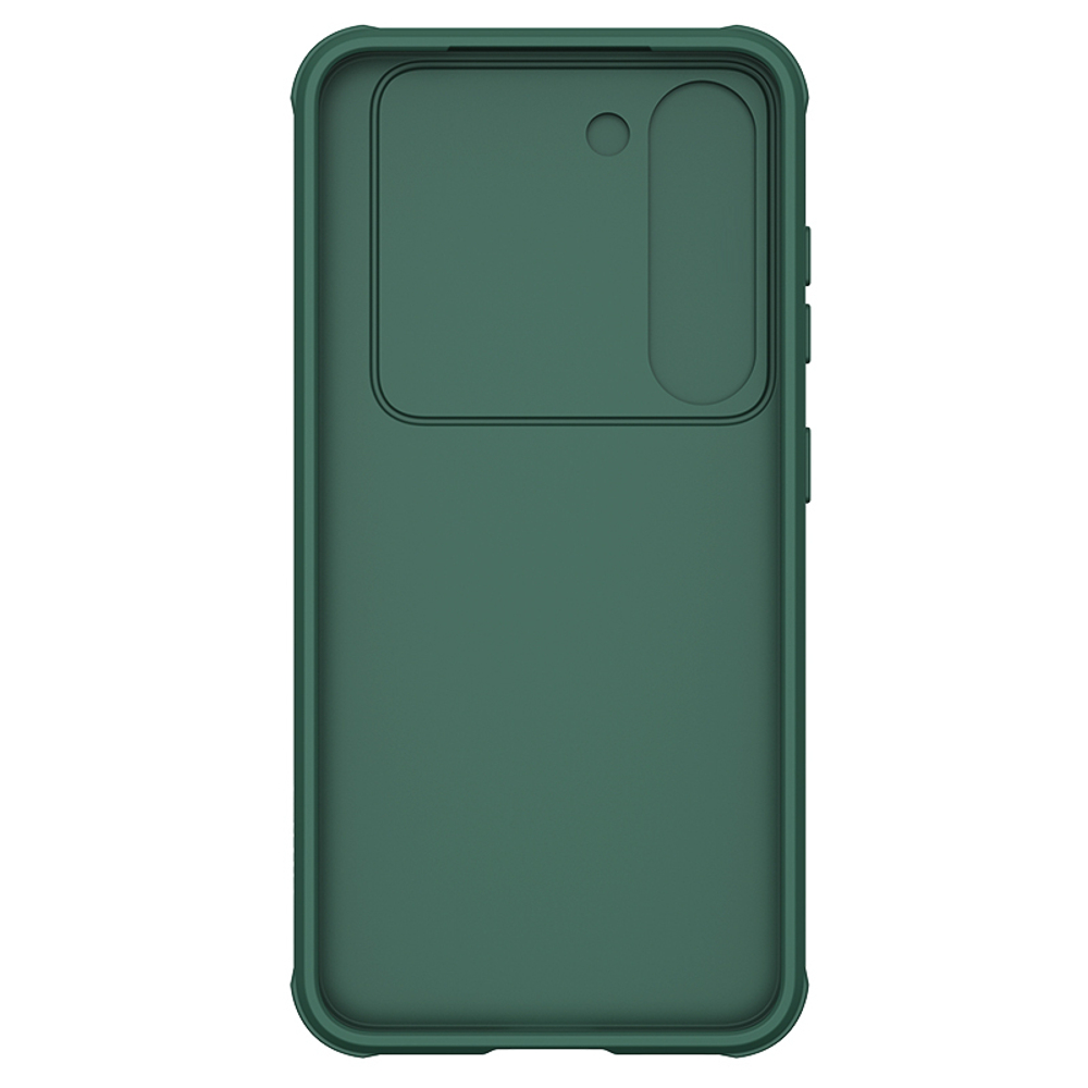 Чехол зеленого цвета (Deep Green) с сдвижной шторкой для камеры от Nillkin на Samsung Galaxy S23+ Плюс, серия CamShield Pro Case