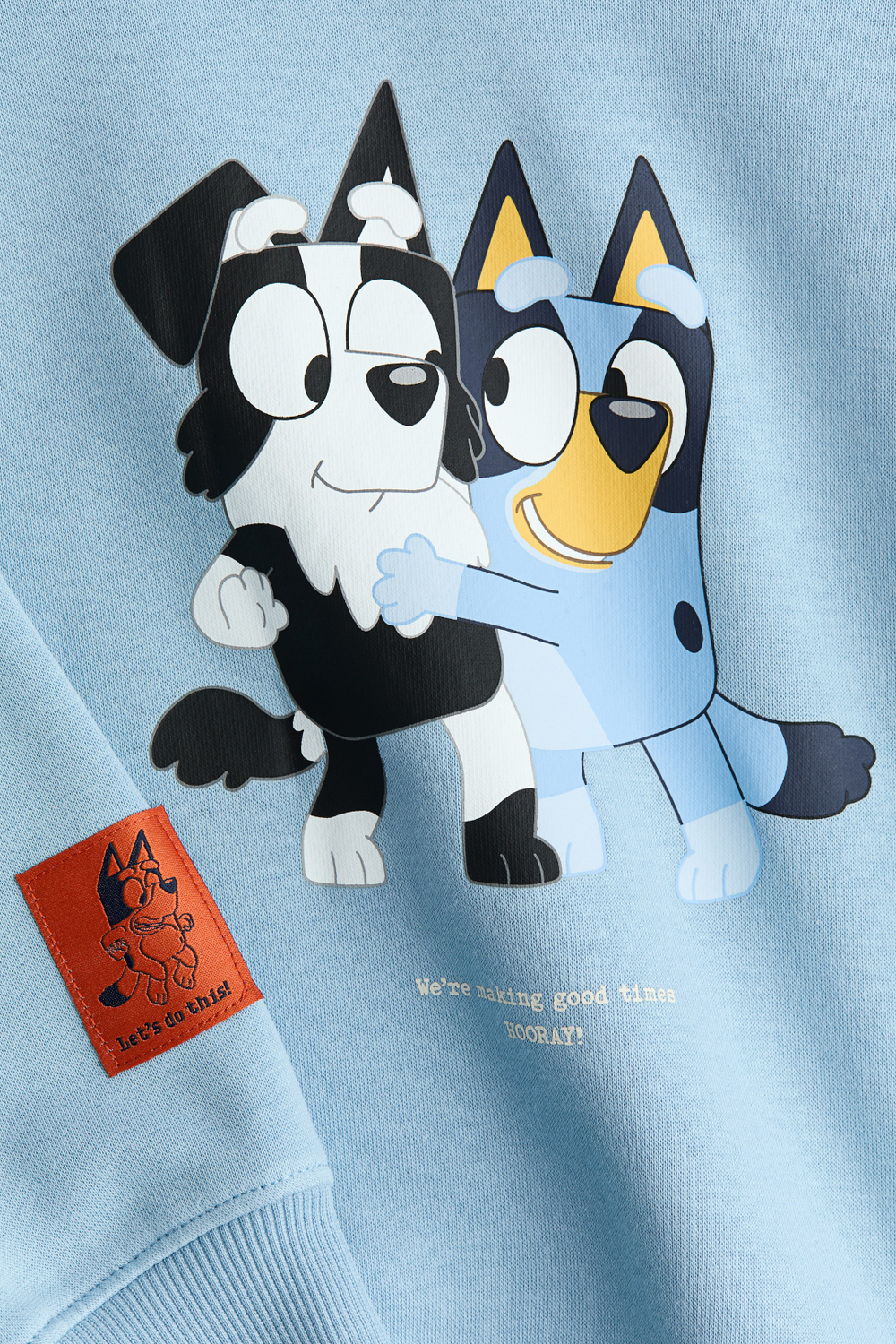 H&M Толстовка с капюшоном и принтом, голубой