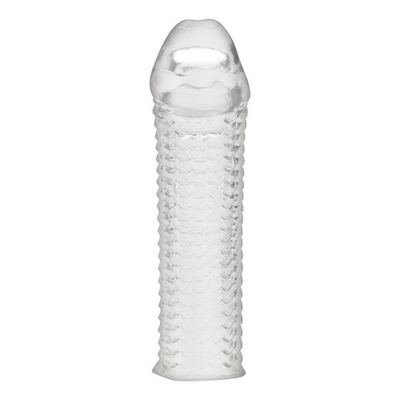 Текстурированная насадка на пенис Clear Textured Penis Enhancing Sleeve Extension - 16,5 см. (Цвет: прозрачный)