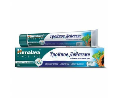 Зубная паста на основе трав HIMALAYA тройное действие