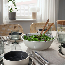 IKEA SILVERSIDA  (ИКЕА СИЛВЕРСИДА)  -  Миска, узор/синий, 28 см