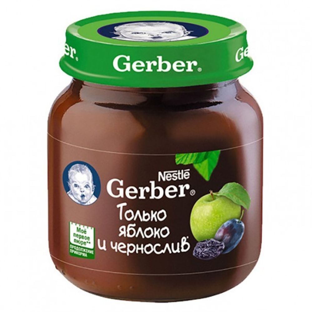 Gerber® Фруктовое пюре яблоко и чернослив 130 гр
