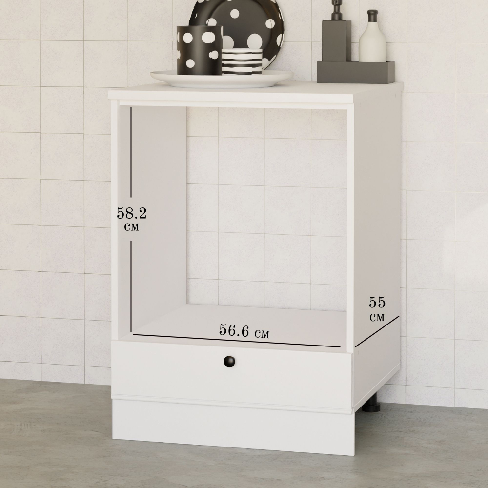 Кухонный модуль 60х60х85, Авери, напольный под духовой шкаф, из МДФ и ЛДСП, белый, Dipriz