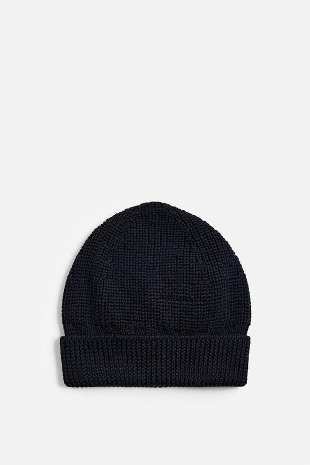 ZARA ШЕРСТЯНАЯ ШАПКА БИНИ, МОРСКОЙ СИНИЙ